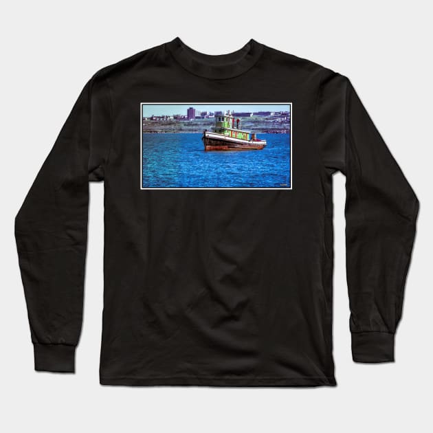 Old Tug Boat Docked in Fairview Cove Long Sleeve T-Shirt by kenmo